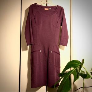 3/4 Sleeve Merrell Dress in Plum